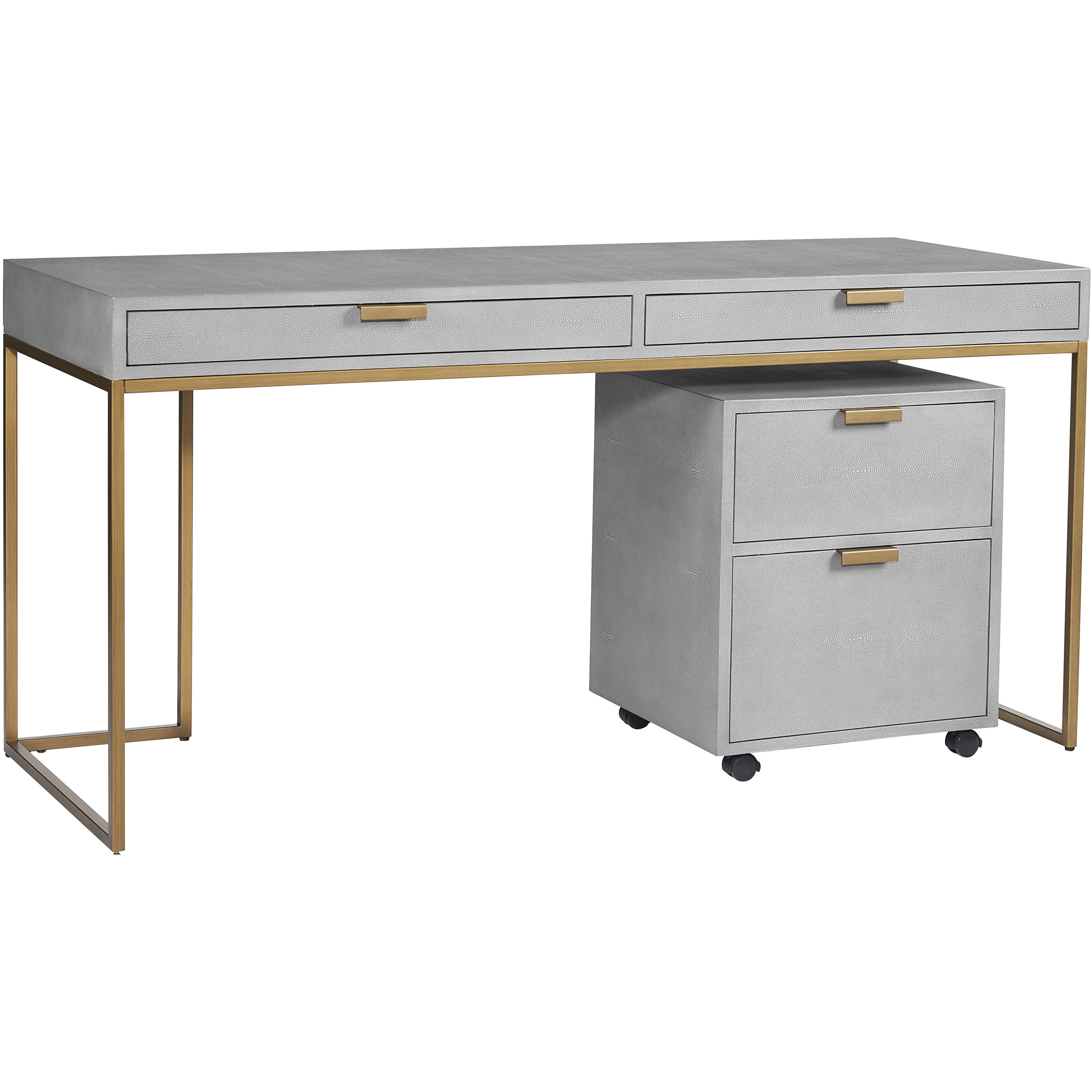 Jiro 63 X 24.25 inch Grey Shagreen Desk